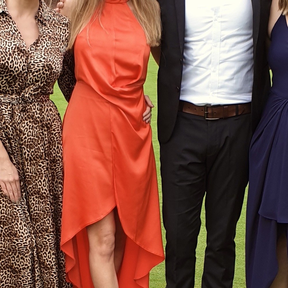 Asos burnt orange midi dress size 4